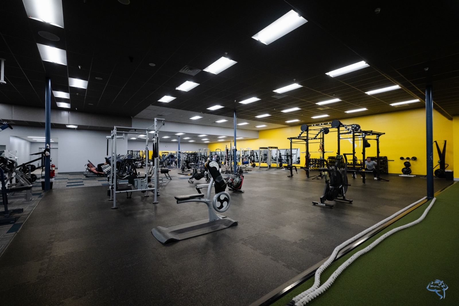 Functional fitness floor beside turf
